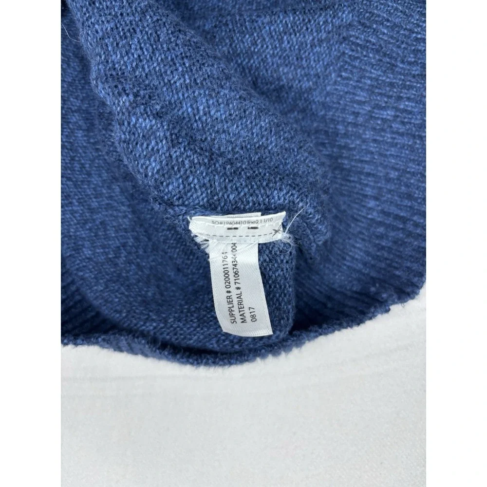 Polo Ralph Lauren 1/4 Zip Pullover Heavy Sweater Mens Medium Blue Wool Silk READ